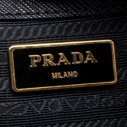 Pre Owned Prada Black Saffiano Lux Leather Large Gardener's Tote