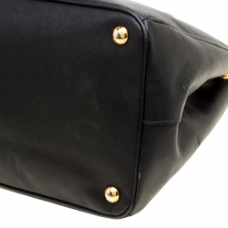 Pre Owned Prada Black Saffiano Lux Leather Large Gardener's Tote