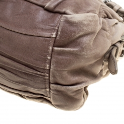 Pre Owned Prada Beige/Grey Ombre Nappa Gaufre Leather Top Handle Bag