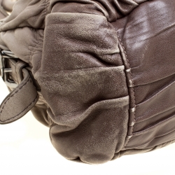 Pre Owned Prada Beige/Grey Ombre Nappa Gaufre Leather Top Handle Bag