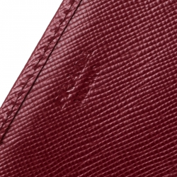 Pre Owned Prada Red Saffiano Leather Continental Wallet