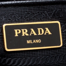 Pre Owned Prada Black Saffiano Lux Leather Medium Galleria Double Zip Top Handle Bag