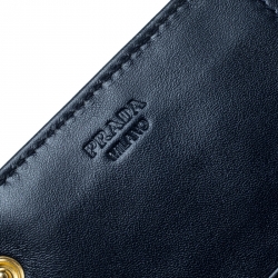 Pre Owned Prada Blue Croc Embossed Leather Continental Wallet 