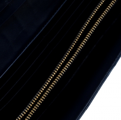 Pre Owned Prada Blue Croc Embossed Leather Continental Wallet 