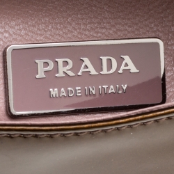 Pre Owned Prada Olive Green Patent Leather Shoulder Bag