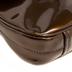 Pre Owned Prada Olive Green Patent Leather Shoulder Bag