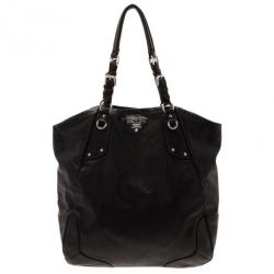 مملوكة مسبقًا Prada Black Leather Tote
