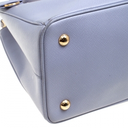 Pre Owned Prada Lilac Saffiano Lux Leather Top Handle Bag