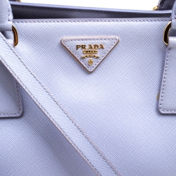 Pre Owned Prada Lilac Saffiano Lux Leather Top Handle Bag