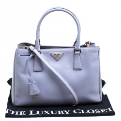 Pre Owned Prada Lilac Saffiano Lux Leather Top Handle Bag