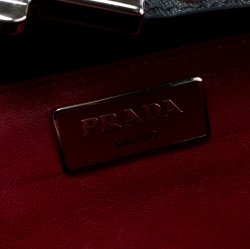 Pre Owned Prada Black Leather Studded Shoulder Bag