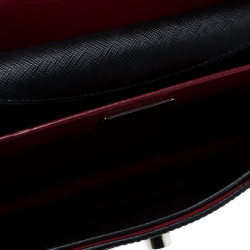 Pre Owned Prada Black Leather Studded Shoulder Bag