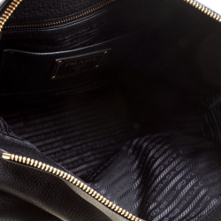 Pre Owned Prada Black Vitello Daino Leather Hobo