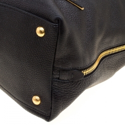 Pre Owned Prada Black Vitello Daino Leather Hobo