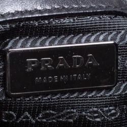Pre Owned Prada Black Gaufre Patent Leather Tote