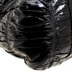 Pre Owned Prada Black Gaufre Patent Leather Tote