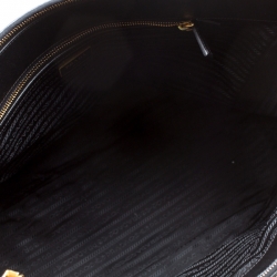 Pre Owned Prada Black Saffiano Lux Leather Executive Double Zip Tote