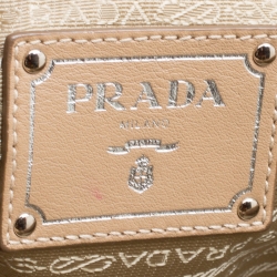 Pre Owned Prada Beige Leather Chain Tote