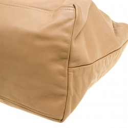 Pre Owned Prada Beige Leather Chain Tote