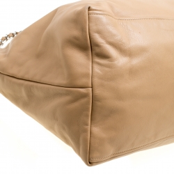 Pre Owned Prada Beige Leather Chain Tote