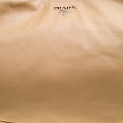 Pre Owned Prada Beige Leather Chain Tote