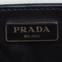 Pre Owned Prada Off White Saffiano Leather Mini Sound Crossbody Bag