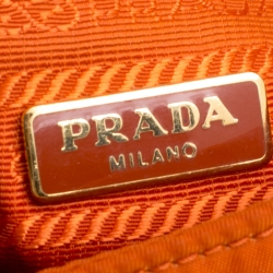 Pre Owned Prada Orange Nylon Crossbody Bag