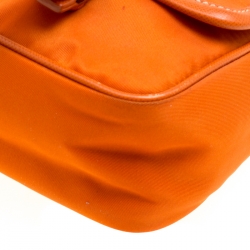 Pre Owned Prada Orange Nylon Crossbody Bag