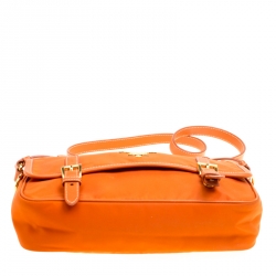 Pre Owned Prada Orange Nylon Crossbody Bag