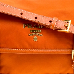 Pre Owned Prada Orange Nylon Crossbody Bag