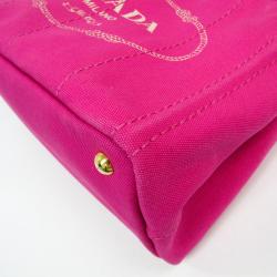 Pre Owned Prada Fuchsia Canvas Small Tote