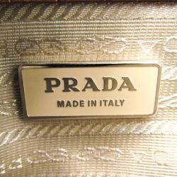 Pre Owned Prada Brown Croc Embossed Leather Satchel Bag