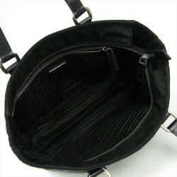 Pre Owned Prada Black Tessuto Nylon and Saffiano Leather Tote