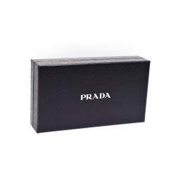 Pre Owned Prada Red Saffiano Leather Zip Around Wallet