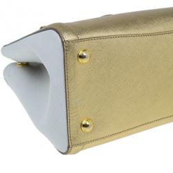 Pre Owned حقيبة يد توت برادا ستفيانو لوكس ذهبية معدنية صغيرة