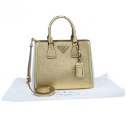 Pre Owned حقيبة يد توت برادا ستفيانو لوكس ذهبية معدنية صغيرة