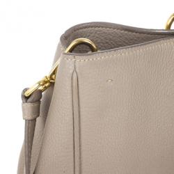 مملوكة مسبقًا Prada Grey Vitello Daino Leather Shopper Tote