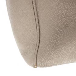 مملوكة مسبقًا Prada Grey Vitello Daino Leather Shopper Tote