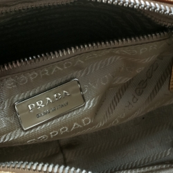 Pre Owned Prada Gold Saffiano Lux Leather Bauletto Satchel