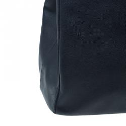 مملوكة مسبقًا Prada Black Saffiano Lux Leather Double Zip Tote