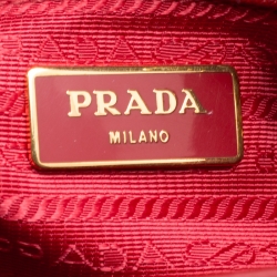 Pre Owned Prada Red Saffiano Lux Leather Large Tote
