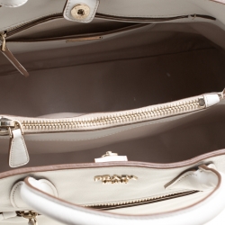 Pre Owned Prada Off White City Calf Leather Tote 