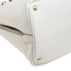 Pre Owned Prada Off White City Calf Leather Tote 