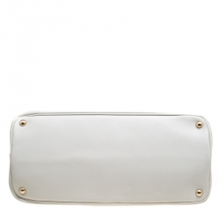 Pre Owned Prada Off White City Calf Leather Tote 