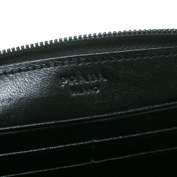 Pre Owned Prada Black Quilted Fabric Zip Around Wallet