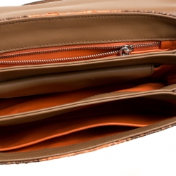 Pre Owned Prada Brown/Orange Python Chain Shoulder Bag