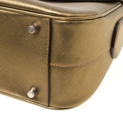 Pre Owned Prada Bronze Saffiano Lux 1 Leather Shoulder Bag