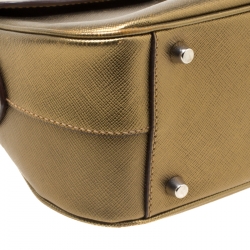 Pre Owned Prada Bronze Saffiano Lux 1 Leather Shoulder Bag