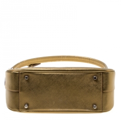 Pre Owned Prada Bronze Saffiano Lux 1 Leather Shoulder Bag