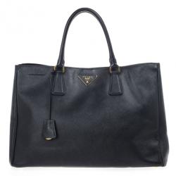 Pre Owned Prada Black Saffiano Lux Tote